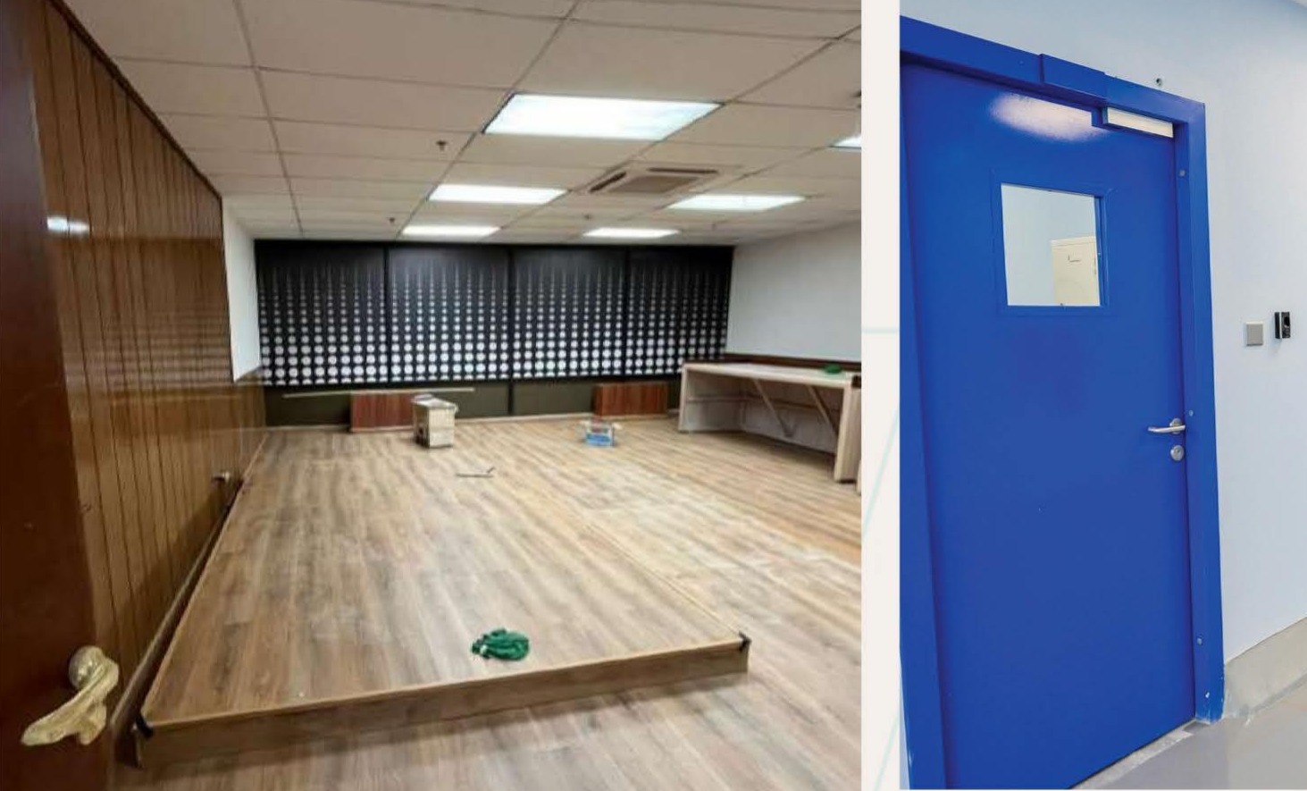 Wood-paneled hall finishing