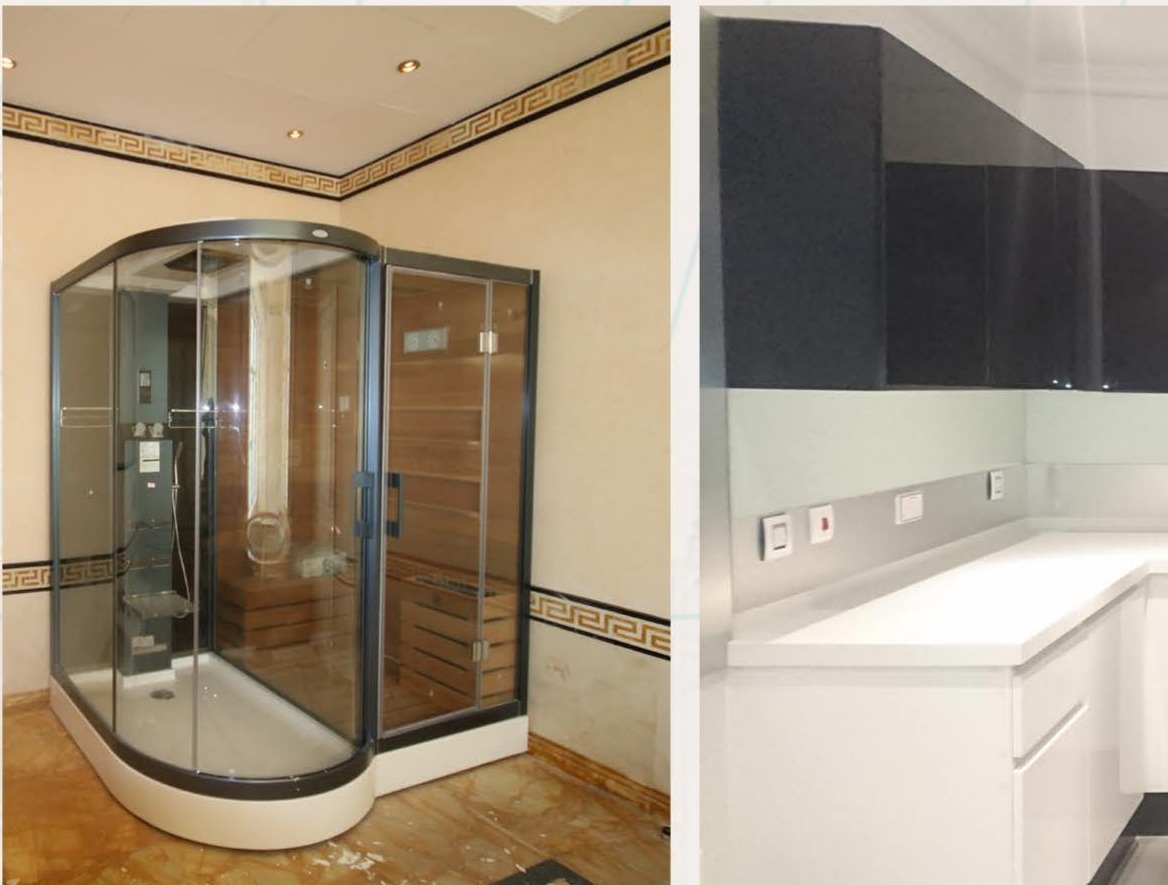 Glass sauna installation