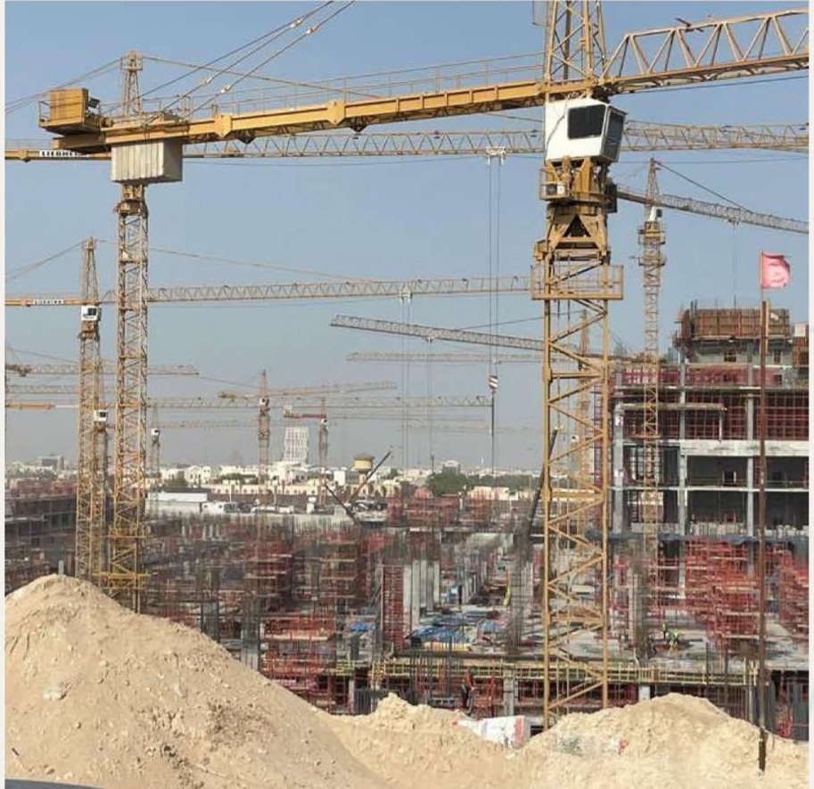 Industrial: Industrial Facility Construction; tower crane skyline view