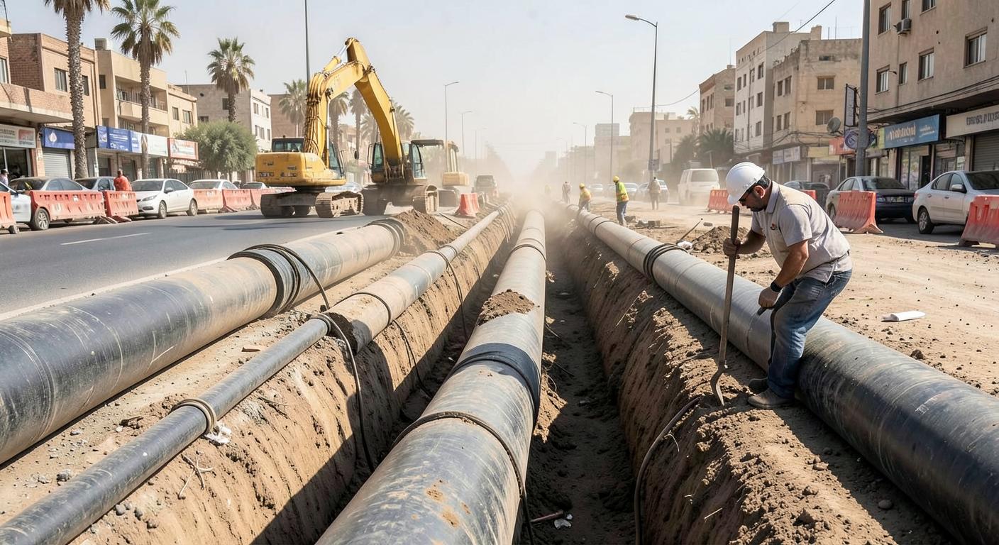 الدراسة الجيوتقنية لمشروع ترحيل خطوط المياه المتعارضة مع مشروع وزارة النقل بطريق خريص القديم – الرياض
