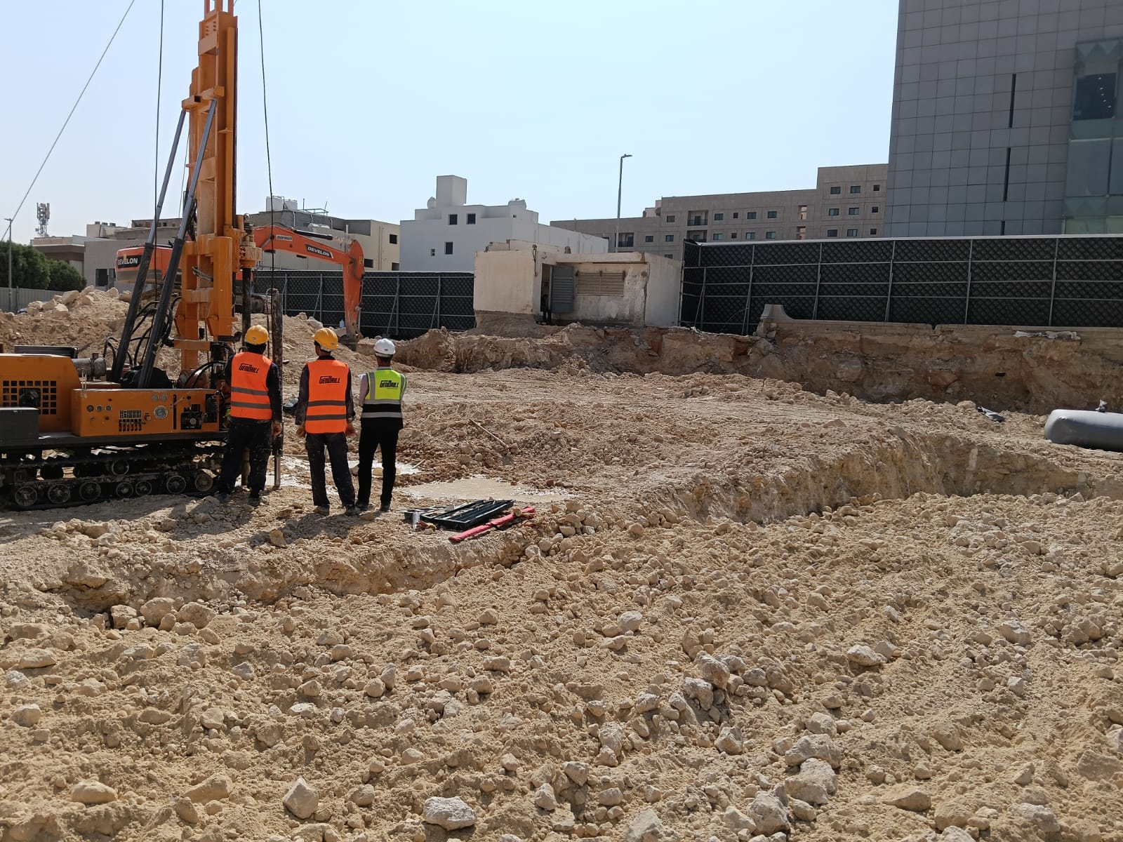 Geotechnical investigation drilling equipment on site