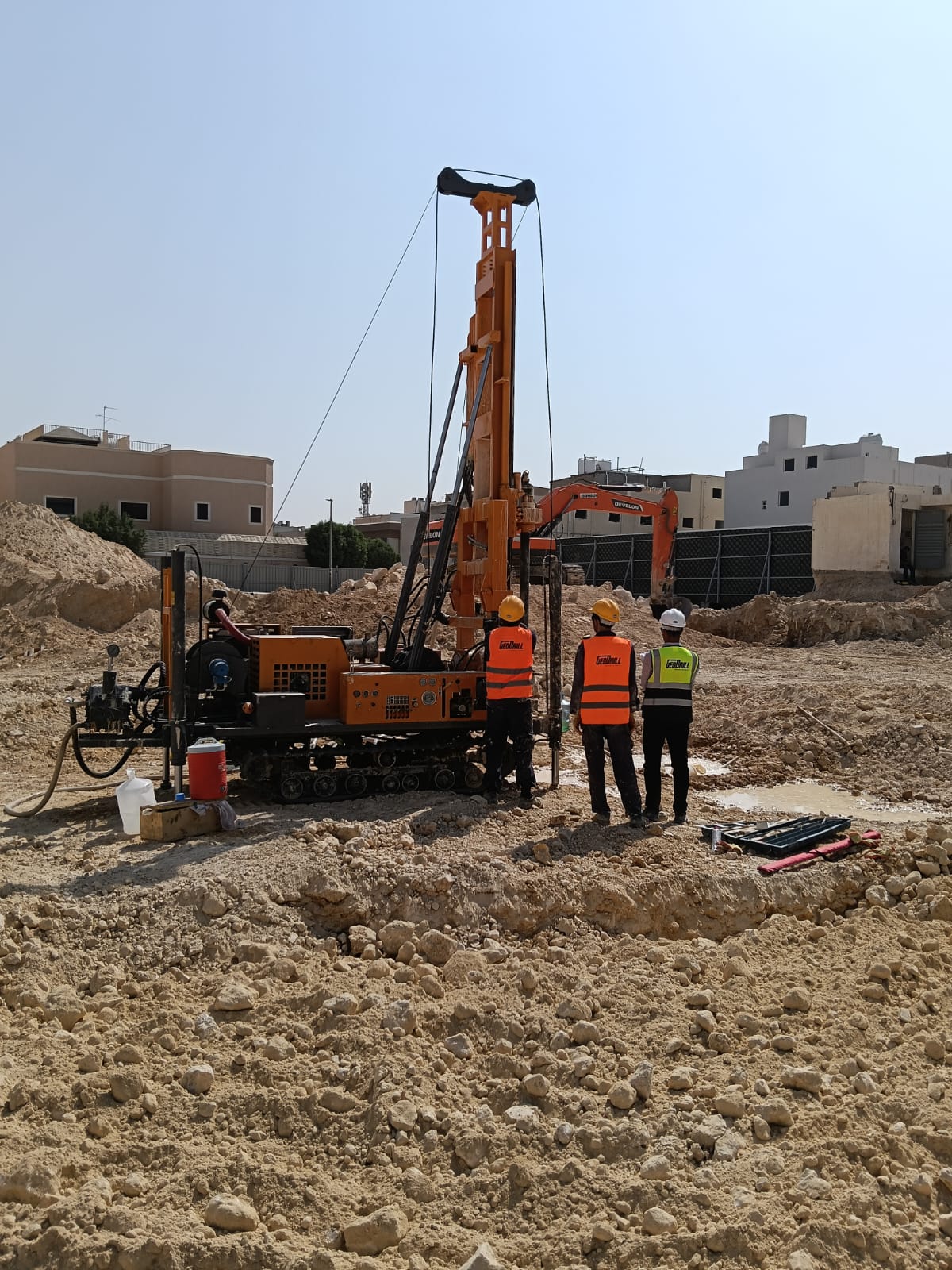 Borehole drilling operation in progress